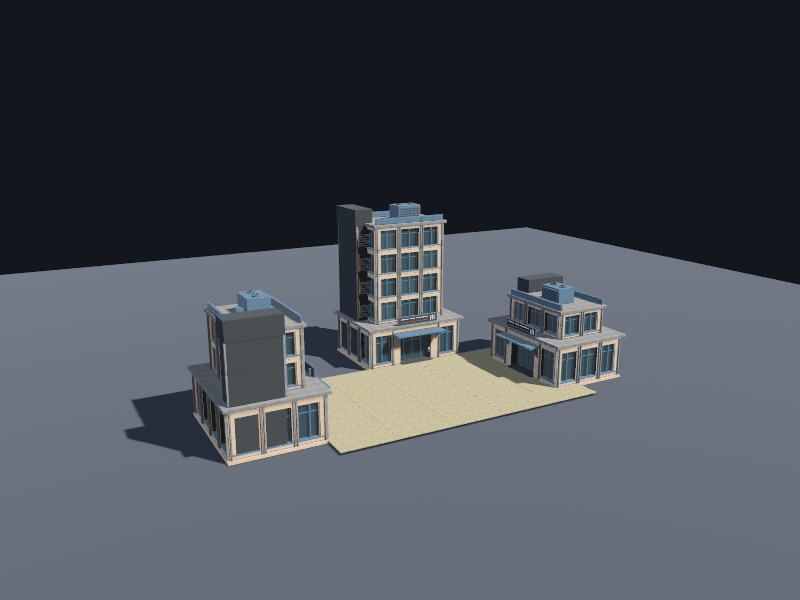 The corporate kit's courtyard block